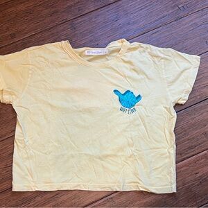 Quiet storm Yellow T-Shirt with Blue Graphic